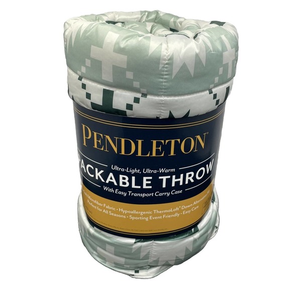 Pendleton Other - Pendleton Spider Rock Packable Throw Ultra Light Warm Navy Sage NEW Fast Ship